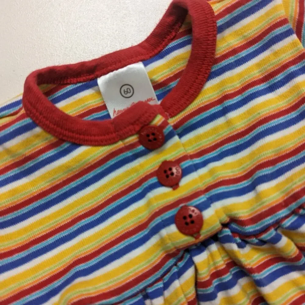 Hanna Andersson Dress Baby Girls Size 3-6m Rainbow Stripe